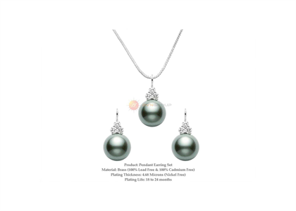 White Gold Plated | Pearl Pendant Sets